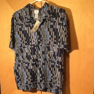 Calvin Klein button up with geometric pattern